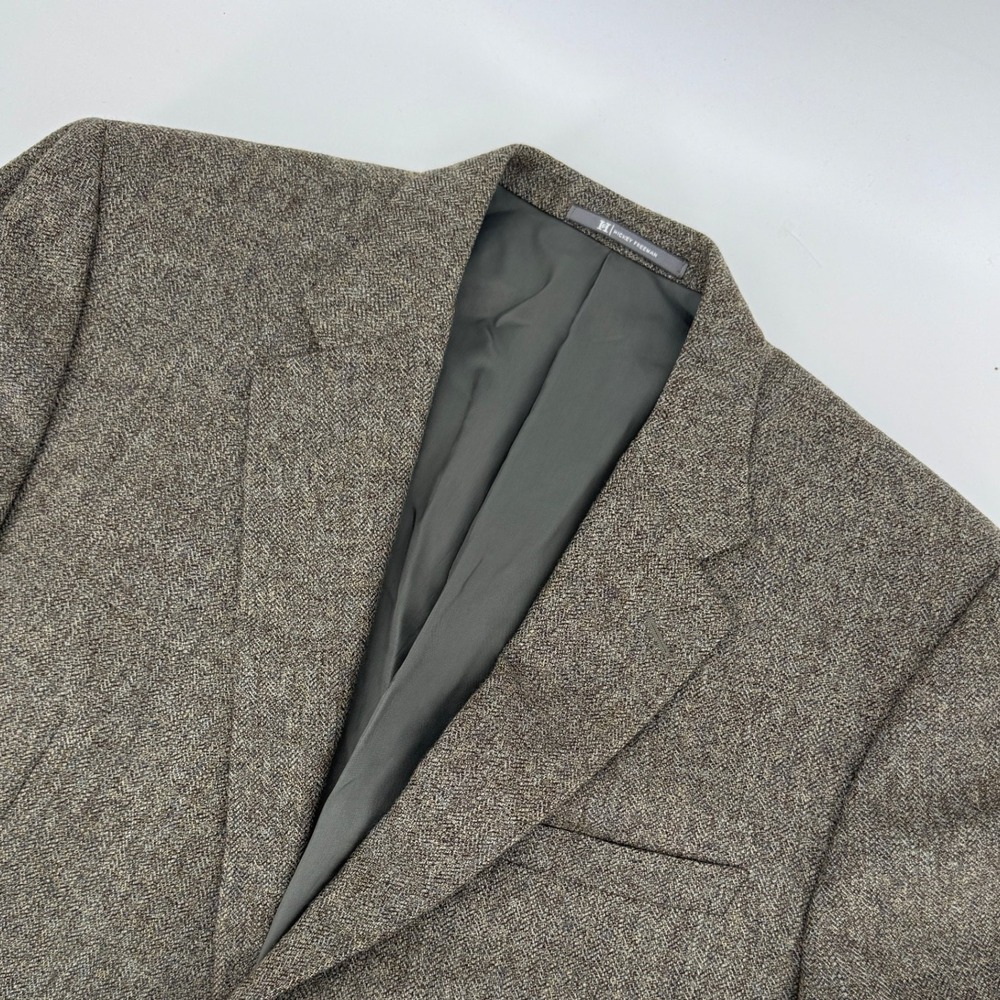 Hickey Freeman Wool Blazer 48 Long Nordstrom Brown Herringbone Mens
